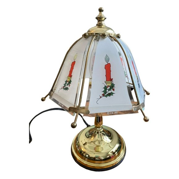 Vintage 1993 Christmas Candle Touch Lamp with Flame Candle Bulb 12" - Picture 1 of 11